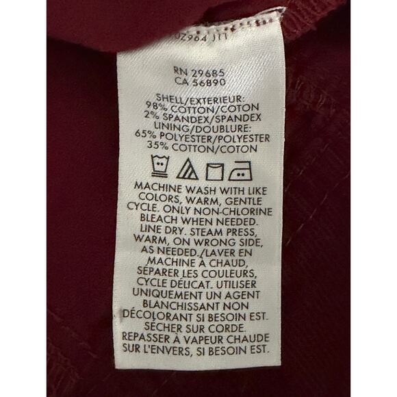 Pendleton Corduroy Button Front Jacket Red Women’s Large Dark Academia Romantic - Picture 9 of 9